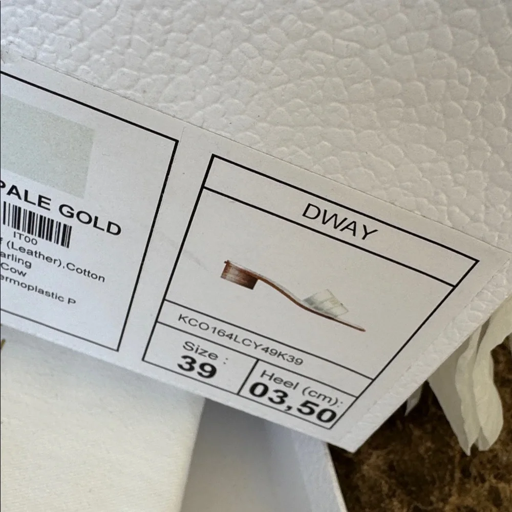 Christian Dior dway slides pale gold logo sandals block heel sz 39 - Picture 8 of 10